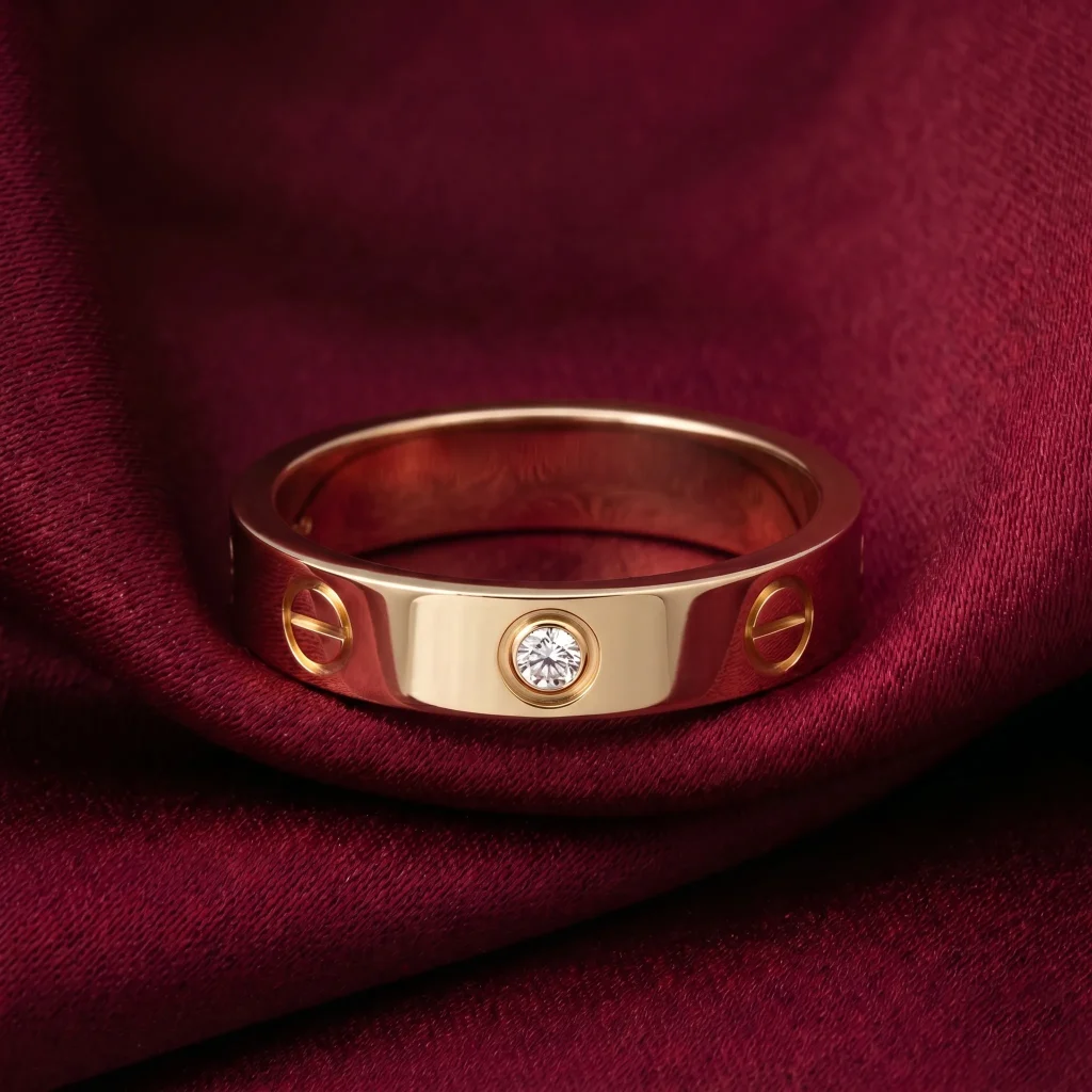 Cartier-Inspired, LOVE Ring 1 Stone, Gold Filled