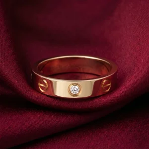 Cartier-Inspired, LOVE Ring 1 Stone, Gold Filled