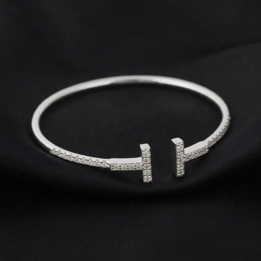 Tiffany T Pavé Sparkle Wire Bangle