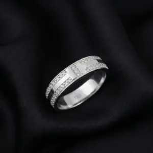 Tiffany T Wide Pavé Stone Ring