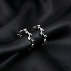 Tiffany Olive Leaf Hoop Earrings
