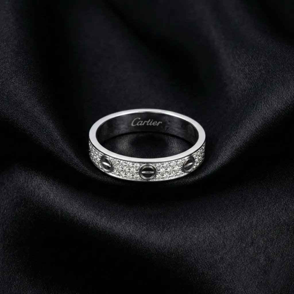 Cartier's, LOVE ring, Small Model, Paved
