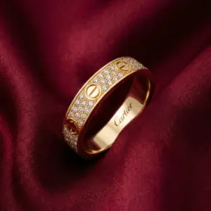 Cartier's, LOVE ring, Small Model, Paved, Gold Filled