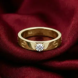 Cartier's, LOVE solitaire, brilliant-cut stone Gold Filled