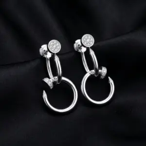Cartier Juste un Clou earrings, double, diamonds