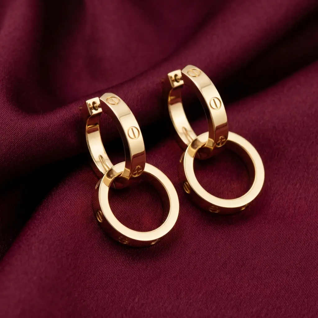 Cartier LOVE earrings, multiwear Gold Filled