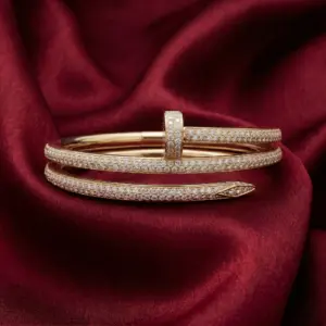Cartier Juste un Clou bracelet, double, half-paved Gold Filled