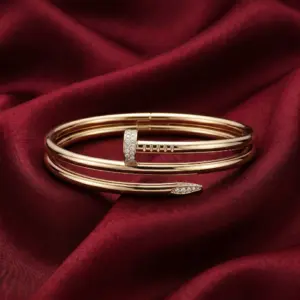 Cartier Juste un Clou bracelet, double, stones Gold Filled