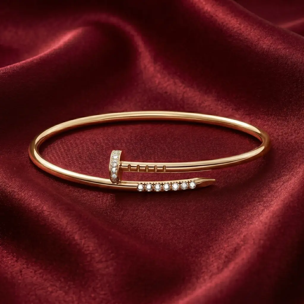 Cartier Juste un Clou bracelet, small model, reverse-set stones Gold Filled