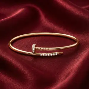 Cartier Juste un Clou bracelet, small model, reverse-set stones Gold Filled