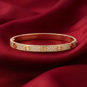 Cartier LOVE bracelet, medium model, paved Gold Filled