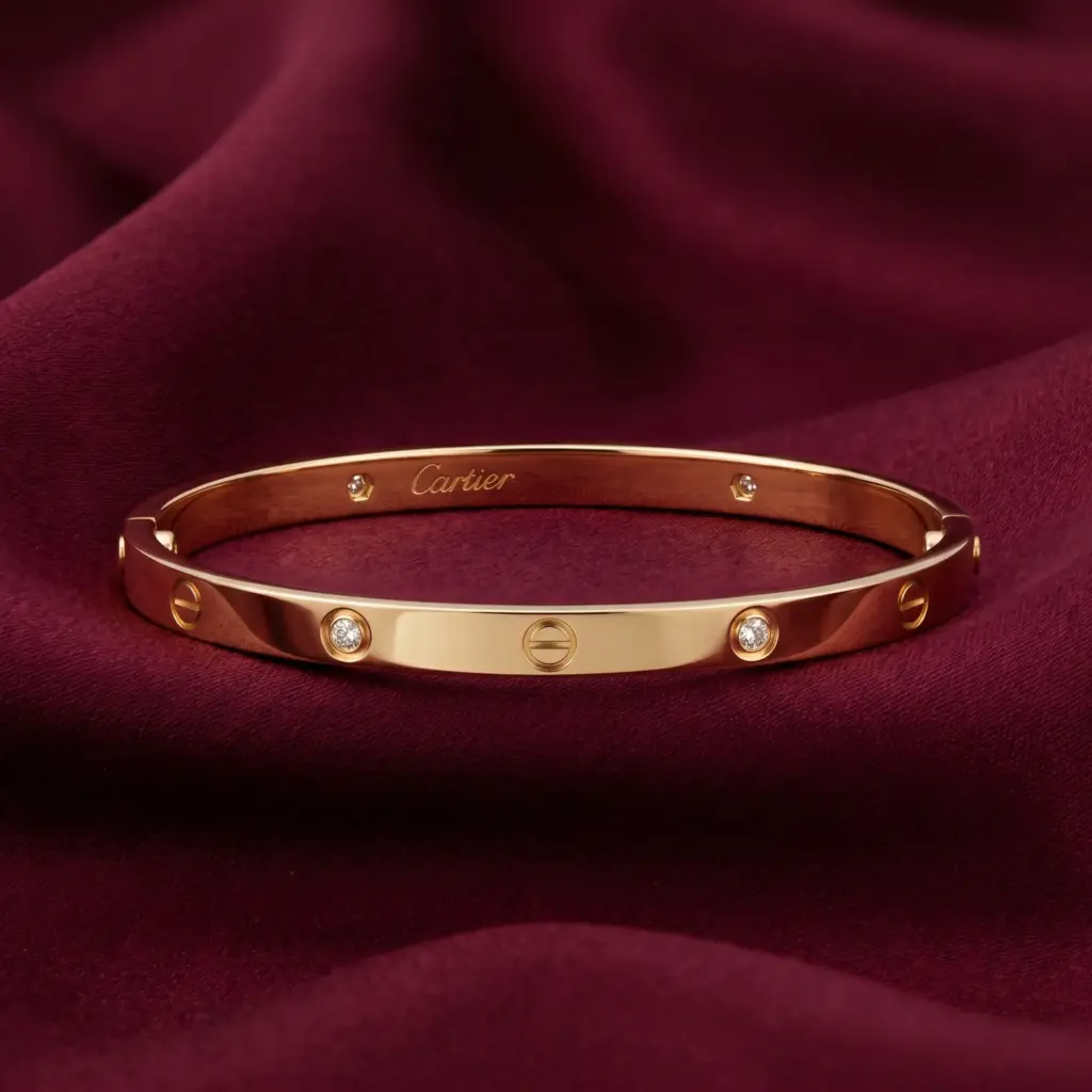 Cartier LOVE bracelet, medium model, 4 stones Gold Filled