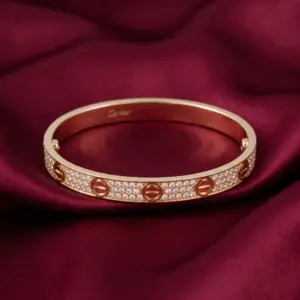 Cartier LOVE bracelet, classic model, paved Gold Filled